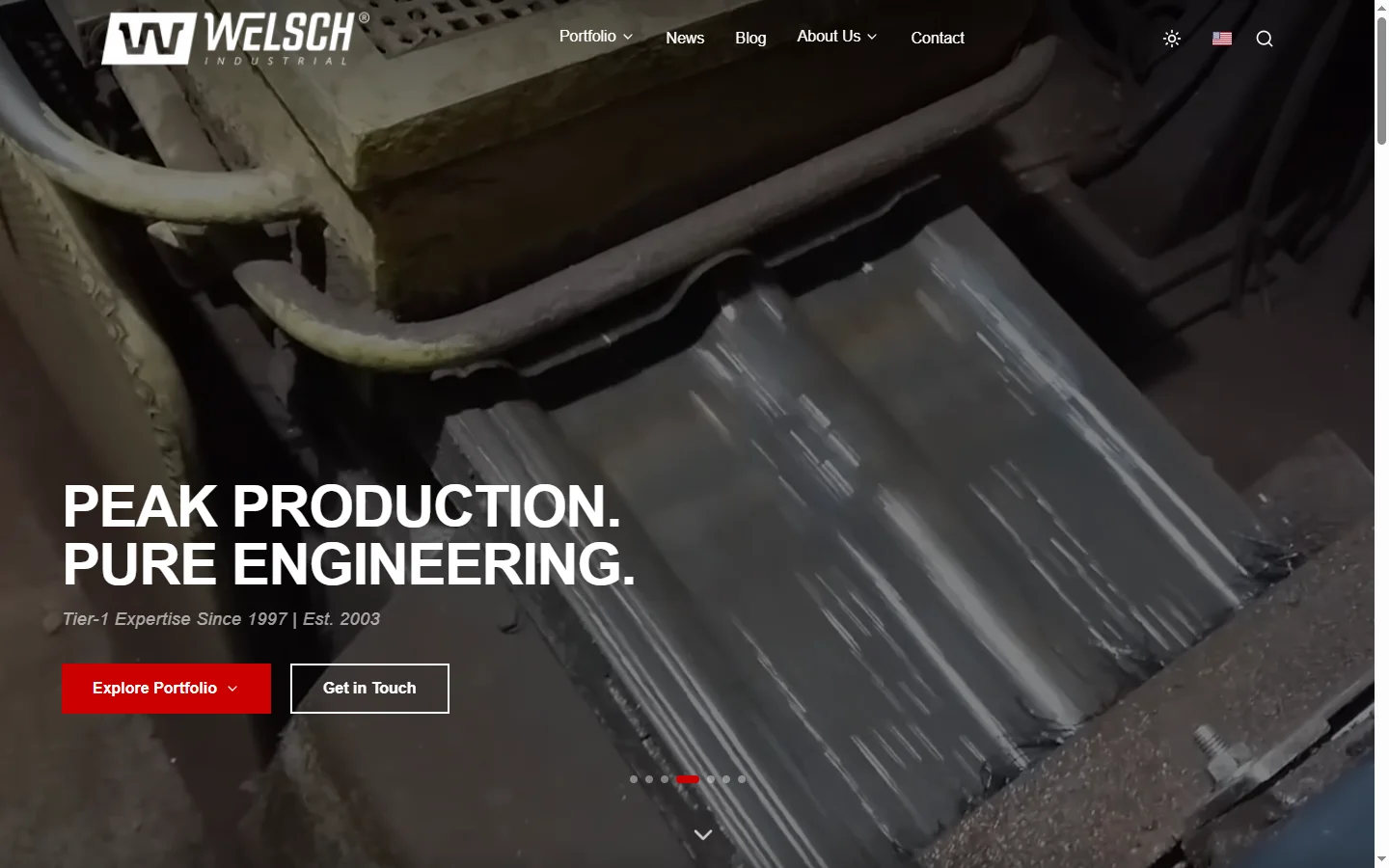 Screenshot der Website Welsch Industrial GmbH